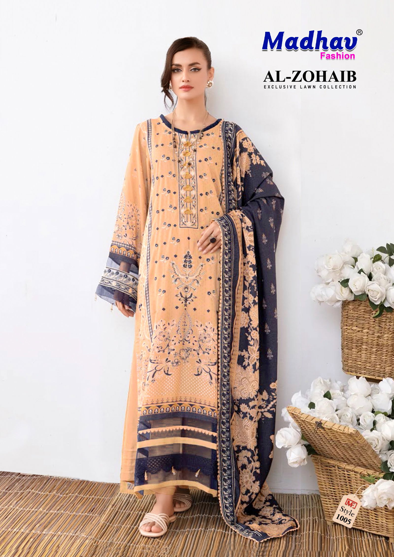 Al Zohaib Vol 1 By Madhav Printed Lawn Cotton Dress Material Wholesale Price In Surat
